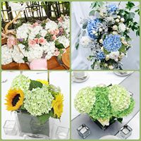 Hydrangea artificielle haut de gamme, toucher réaliste, bleu, jaune, rose, pour arrangement floral, décoration de mariage, hydrangea 3D
