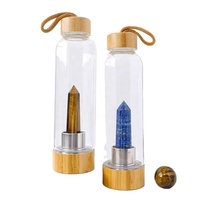 Bouteille d'eau en cristal écologique haut de gamme, logo personnalisé, sérigraphie, bouteille d'élixir d'énergie de guérison