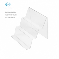 Support de table en acrylique transparent écologique à 2 niveaux pour panneaux, menus, étiquettes de prix, affiches – Montage facile, logo personnalisé