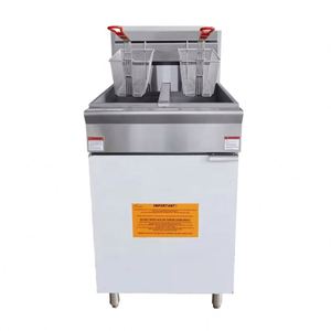 Friteuse professionnelle industrielle en acier inoxydable à gaz, 3 brûleurs, style américain, gaz naturel, pour poulet et frites, garantie 1 an - Product Image 1