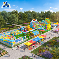 Parc de châteaux gonflables géants modulaires en PVC personnalisés en usine