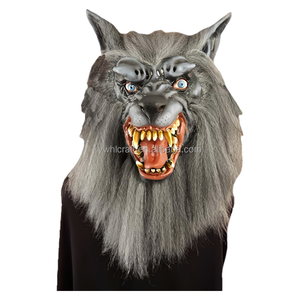 หน้ากากหมาป่าเปื้อนเลือดสำหรับฮาโลวีนแบบสั่งทำพิเศษจาก HLC หน้ากากยางลาเท็กซ์เหมือนจริง ผู้ผลิตอุปกรณ์สวมศีรษะรูปสัตว์สำหรับคอสเพลย์และแต่งตัว - Product Image 1