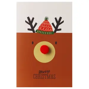 זול מחיר סיטונאי שמח חג קישוט מתנה הדפסת ברכה כרטיס בתפזורת חג המולד כרטיסי ברכה