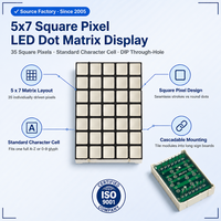 Pantalla LED Profesional de Matriz de Puntos 5x7 Píxeles Cuadrados, Módulo de Caracteres Estándar para Unidades de Visualización de Relojes Digitales