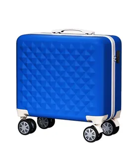 制造商OEM ODM定制徽标包装盒16英寸双拉链拉手ABS材料迷你旅行箱行李箱