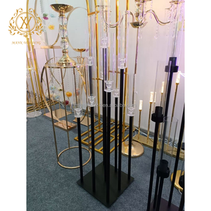 <strong>Tall</strong> Black Candle Holder Stand Wedding Props Road Lead European 9 Arms <strong>Candlestick</strong> for Wedding Hotel Home Decoration - Product Image 4