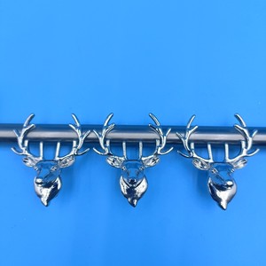 Zinc Alloy Deer Head <b>Cabinet</b> Handles Silver Novelty Shape <b>Rustic</b> Design Durable Furniture Hardware Accessory - Product Image 1