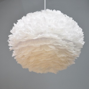 Home Decoration <strong>White</strong> Large Sphere <strong>Feather</strong> <strong>Lampshade</strong> <strong>Feather</strong> Ball Light - Product Image 6