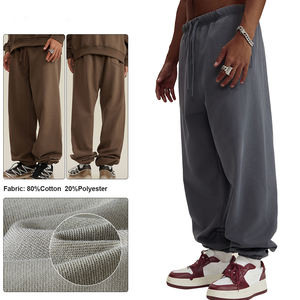 Toptan 440 gram ağır Unisex kalın Terry <span class=keywords><strong>Sweatpants</strong></span> yüksek kalite özel logo pamuk <span class=keywords><strong>Sweatpants</strong></span> - Product Image 3