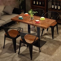 Moderner industrieller Trend Metall Esstisch 4 Stühle Panel Restaurant Möbel Set für Home Bar Badezimmer Cafe Food Court Verwendung