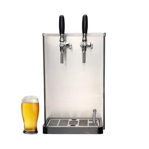 Enfriador de cerveza de barril de mostrador superior con máquina dispensadora de cerveza de 2 grifos para bar