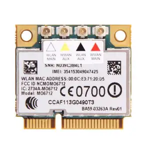 การ์ดอะแดปเตอร์ไร้สายสำหรับตัวเลือก Gtm671w Gtm 671W Mo6712 Mini Pci-e 3G Wwan การ์ด Wlan Hsdpa Gps Edge Wcdma Umts โมดูล Gsm