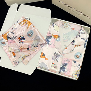 <span class=keywords><strong>Pigiama</strong></span> Estivo Sottile <span class=keywords><strong>con</strong></span> <span class=keywords><strong>Stampa</strong></span> di Gatto Cartoonesco Giapponese, Completo da Casa per Signore <span class=keywords><strong>con</strong></span> Bottoni e Maniche Corte - Product Image 2