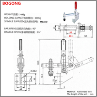 Pinces à bascule verticales latérales GH-101-E outil à main à dégagement rapide 101D BOGONG CH HS pinces à GH-101E pour outils de travail du bois