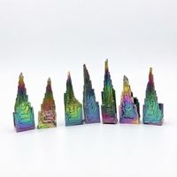 Vente en gros de pyramides de bismuth, artisanat en cristal, minéraux bruts colorés arc-en-ciel