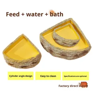 Bol d'alimentation pour reptiles en forme <span class=keywords><strong>de</strong></span> souche d'arbre, bol à boire, boîte d'élevage pour reptiles, <span class=keywords><strong>tortue</strong></span> terrestre, lézard, gecko, grenouille à cornes, araignée, serpent - Product Image 4