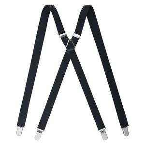 Men's Elastic Suspenders Black 110*2cm 4-Clip Adjustable Workwear Nylon Material European American Style - Product Image 4