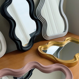 Wall-Mountable INS Modern Style Wave Cloud Makeup <strong>Mirror</strong> Tray 3mm Thick <strong>Plastic</strong> for Home &amp; Dressing Photos - Product Image 3