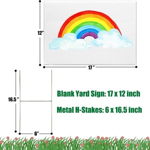 Lot de 17 piquets de signalisation en plastique blanc de 12 pouces, personnalisables et vierges, pour décorations de jardin, anniversaires, ventes de garage, location et panneaux de guidage - Product Image 2