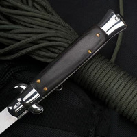 Couteau pliant tactique de survie portable en acier inoxydable avec manche en bois, logo personnalisé, cadeau, utilisation en extérieur, sac en nylon