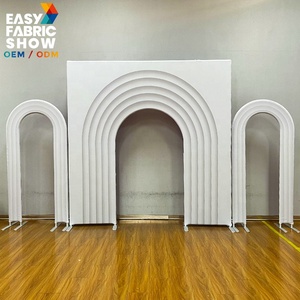 Elegante <span class=keywords><strong>Sfondo</strong></span> Bianco Multistrato ad Arco in Tessuto Tensionato <span class=keywords><strong>per</strong></span> Cerimonie Nuziali e Ricevimenti di Fidanzamento - Product Image 6