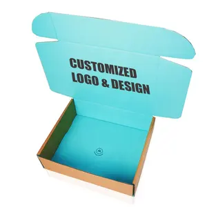 カスタマイズされた直接工場印刷された配送郵送ボックス色付き段ボール紙カートンクラフト包装ボックスと郵送ボックス