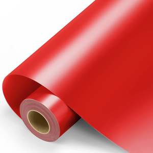 Rouleau de vinyle adhésif brillant en vinyle permanent rouge pour <span class=keywords><strong>machine</strong></span> de découpe <span class=keywords><strong>Autocollant</strong></span> permanent 12 "X 15 FT pour décoration de voiture/Scrapbooking/Signes - Product Image 1