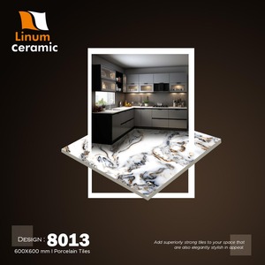 Carreaux de sol tendance entièrement émaillés 600x600mm Carreau de dalle émaillée polie en porcelaine Grand sol en porcelaine de marbre - Product Image 4