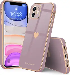 Coração Para IPhone 11 Com Multi-Colored Pintura Padrões para Meninas Mulheres À Prova de Choque Slim Fit TPU Capa Protetora Phone Case
