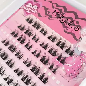 Wholesale 10-rows Cluster Eyelashes 8-16mm Wispy Individual Lashes Extensions Natural Look Lashes D Curl Fluffy Cluster Lashes