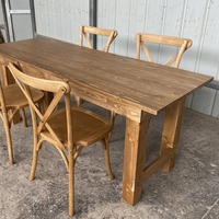 Table de salle à manger pliable en bois massif de style ferme antique, confortable et de haute qualité, pour la maison, l'hôtel et les parcs
