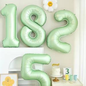 Usine Huaien 40 pouces vert olive Globos anniversaire Jungle décorations de fête hélium numéro feuille ballon Safari anniversaire <span class=keywords><strong>Bash</strong></span> - Product Image 1