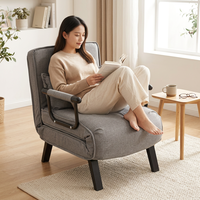Modernes Konvertierbares Klappbares Einzelsofa-Bett Verstellbarer Schlafsessel Stoff-Relaxsessel Hochwertiger Sessel für Schlafzimmer Schule Kleiner Raum