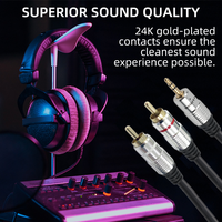 Cable de Audio estéreo para sistema de Audio doméstico, Conector de transmisión de vídeo de 3,5 MM a 2 RCA