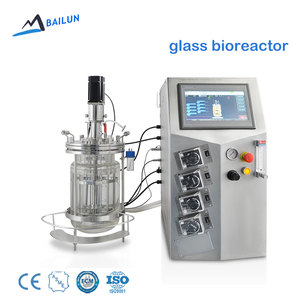 Biorreactor de Laboratorio de 10L, Fermentador con Doble Pared de Vidrio, con Lista de Precios y Control PLC - Product Image 1