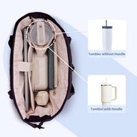 Sac pour ordinateur portable multifonctionnel pour femmes avec fermeture à glissière, design matelassé, porte-gobelet et compartiment pour ordinateur portable