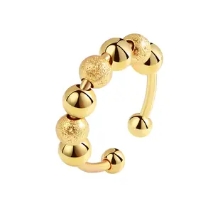 Vendita all'ingrosso anello di donne rosario-Duoying OEM Anillo semplice nuovo pentagramma tallone rotante rame geometrico anelli da donna