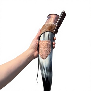 Jarra Vikinga Hecha a Mano, Ecológica, de Cuerno de Búfalo Pulido, Tallada, Imitación Antigua, Forma Natural, Artículo Coleccionable - Product Image 3