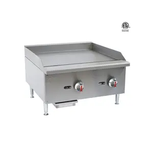 EGG-48ST 4 Pembakar ETL Gas Hamburger Komersial Griddle Termostat