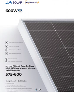 Panneaux solaires Longi JA Risen Solar pour usage commercial et domestique, type N, bifaciaux, monocristallins, 550w 580w 600w 650w 690w 700w - Product Image 4