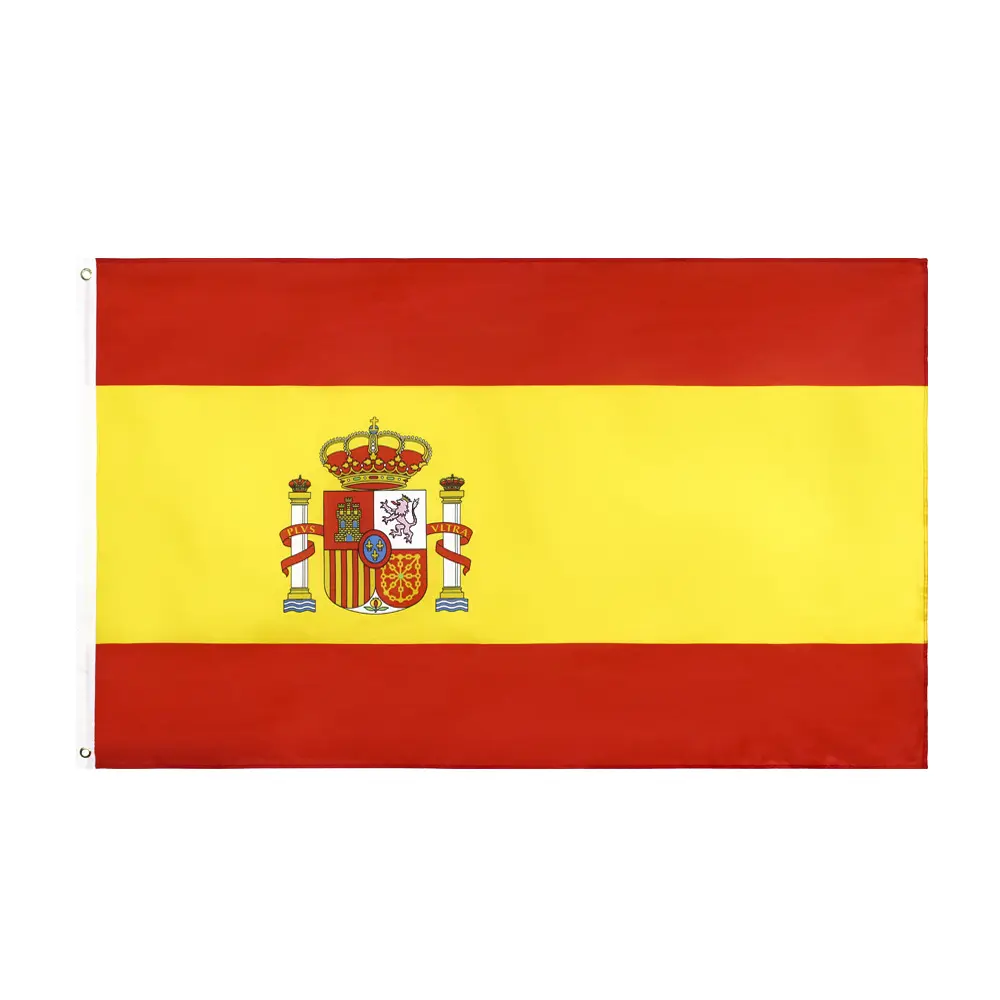 Sérigraphie personnalisée de haute qualité Drapeau national 3x5ft Drapeau de l'Espagne