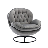 Chaise d'appoint pivotante en velours SANS Chaise longue de loisirs avec salon ottoman