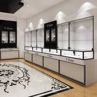 Meubles de présentation pour bijouterie sur mesure, vitrine murale en verre LED et comptoir de bijouterie pour boutique de bijoux