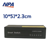 Switch Ethernet de Escritorio Metálico Apilable ANPA de 5 Puertos 10/100Mbps, QoS, Plug and Play, para Hogar, Oficina, Cámara IP, Capacidad de 1.0Gbps, 2 Años de Garantía