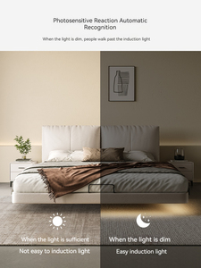 XTB-011 Modern sederhana tempat tidur ganda pabrik langsung kulit ukuran Queen/King kerangka kasur fitur dapat diperpanjang untuk perabotan kamar tidur - Product Image 5