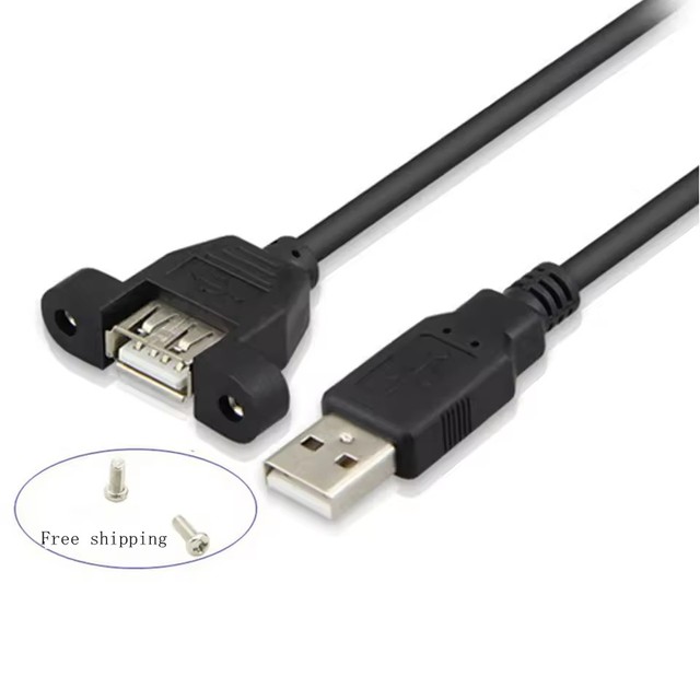 USB 2.0 male to female extension cable with ears USB extension cable with screw hole can be fixed up to 3 meters