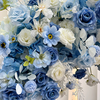 Betterlove transfrontalier 2.4 blanc bleu hortensia arc fleurs en soie artificielle longue durée belle porte de mariage colorée