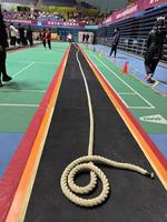Tapis de tirage à la corde professionnel, piste de tirage à la corde compétitive, piste antidérapante en caoutchouc, événements sportifs, 18 lignes de production allemandes