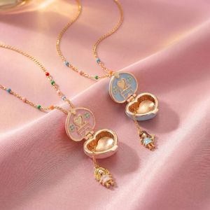 Collana con Ciondolo a Cuore Apribile, Smalto Rosa e Blu, Gioielli Divertenti per Bambini, Regalo Unico per <span class=keywords><strong>Migliori</strong></span> Amici, Compleanno, San Valentino - Product Image 4
