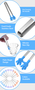 Silicone Ice Clip Suger <strong>Tong</strong> Stainless Steel Handle Non-slip Ice <strong>Tongs</strong> Baking Bread Clip <strong>Mini</strong> Kitchen Food Clip Silicone <strong>Tongs</strong> - Product Image 4